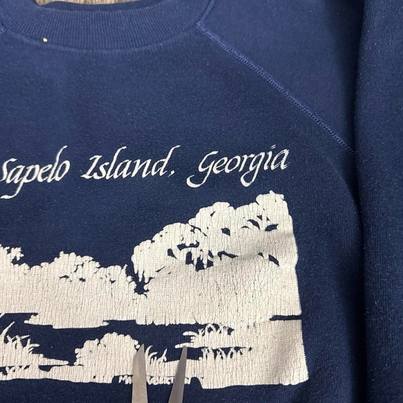 Vintage 80s Sapelo Island Georgia Lighthouse Graphic Sweatshirt - Picture 6 of 8